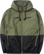 Men Lightweight Windbreaker Jackets Outdoor Hooded Pocket Raincoat Jacket