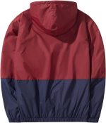 Men Lightweight Windbreaker Jackets Outdoor Hooded Pocket Raincoat Jacket - Image 2