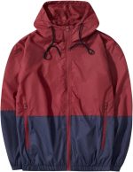 Men Lightweight Windbreaker Jackets Outdoor Hooded Pocket Raincoat Jacket