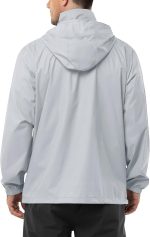 Outdoor  Men Rain Jacket Waterproof Lightweight Packable Rain Shell Raincoat with Hood for Golf Hiking Travel - Image 2